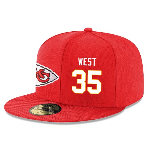 NFL Kansas City Chiefs #35 Charcandrick West Snapback Adjustable Player Hat - Red/White